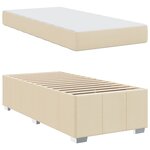 vidaXL Cadre de lit avec matelas Crème 80 x 200 cm tissu