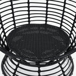 Fauteuil rond de jardin fauteuil cocon pivotant grand confort coussins inclus polyester blanc résine tressée noire