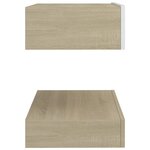 vidaXL Tables de chevet 2 Pièces Blanc et chêne sonoma 60x35 cm Aggloméré