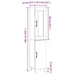 vidaXL Buffet haut Gris béton 34 5x34x180 cm Bois d'ingénierie