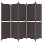 vidaXL Cloison de séparation 5 panneaux Marron 250x180 cm Tissu