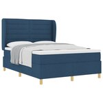 vidaXL Lit à ressort avec matelas Bleu 160x200 cm Tissu