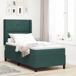 Lit à ressort vidaXL avec matelas vert foncé 90x200 cm en velours