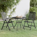 vidaXL Ensemble à manger de jardin 3 Pièces Maille Métal Anthracite