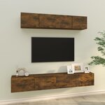 vidaXL Ensemble de meubles TV 4 Pièces Chêne fumé Bois d'ingénierie