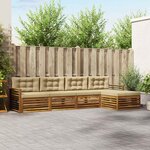 vidaXL Ensemble de canapés d'extérieur 5 Pièces Naturel et Beige