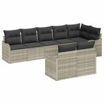 vidaXL Ensemble de canapé de jardin 8 Pièces Gris clair Poly rotin