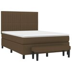 vidaXL Sommier à lattes de lit avec matelas Marron foncé 140x190 cm