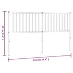 vidaXL Tête de lit métal blanc 160 cm