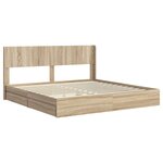 vidaXL Cadre de lit avec rangement et tête de lit Chêne Sonoma