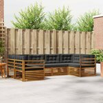 vidaXL Ensemble de canapés d'extérieur 6 Pièces Naturel et Anthracite