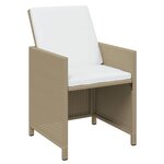 vidaXL Ensemble à dîner de jardin coussins 21 Pièces Beige Résine tressée
