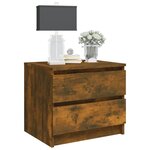 vidaXL Tables de chevet 2Pièces Chêne fumé 50x39x43 5cm Bois d'ingénierie