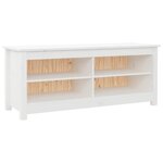 vidaXL Banc à chaussures Blanc 110x38x45 5 cm Bois de pin massif