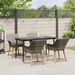 vidaXL Ensemble de salle à manger pour jardin 5 Pièces Gris polyrotin
