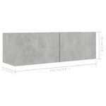 vidaXL Ensemble de meuble TV 5 Pièces Gris béton Bois d'ingénierie