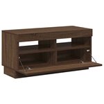 vidaXL Meuble TV avec lumières LED chêne marron 80x35x40 cm