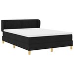vidaXL Lit à Ressorts avec Matelas Crème 90x200 cm Tissu Noir