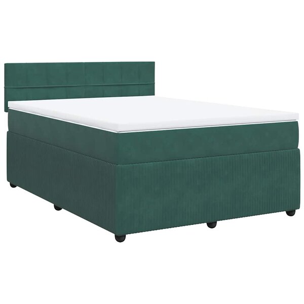 vidaXL Sommier à lattes de lit et matelas Vert foncé 160x200cm Velours
