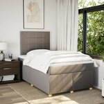 vidaXL Sommier à lattes de lit avec matelas Taupe 120x200 cm Tissu
