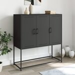 vidaXL Buffet haut noir 100 5x39x107 cm acier