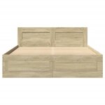 vidaXL Cadre de lit et tête de lit sans matelas chêne sonoma 135x190cm