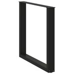 vidaXL Pieds de table à manger en U  3 pièces  noir  80 x (72-73) cm  acier