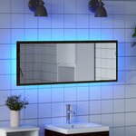 vidaXL Miroir de salle de bain LED Chêne noir 100 x 8 5 x 37 cm Verre