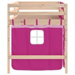 vidaXL Lit mezzanine enfants avec rideaux sans matelas rose 80x200cm