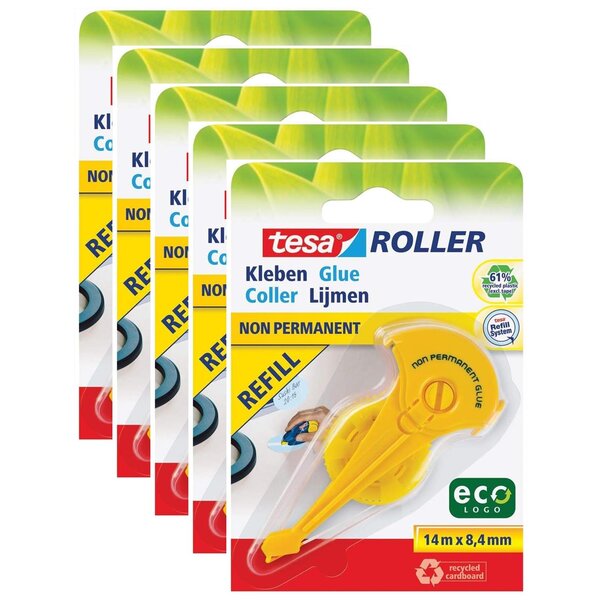 Recharge Ecologo pour Roller Colle Non Permanente 14m x 8 4mm x 5 TESA