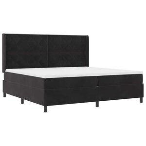 vidaXL Lit à Ressorts avec Matelas LED Noir 200 x 200 cm Velours