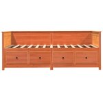 vidaXL Lit de jour cire marron 100x200 cm bois de pin massif