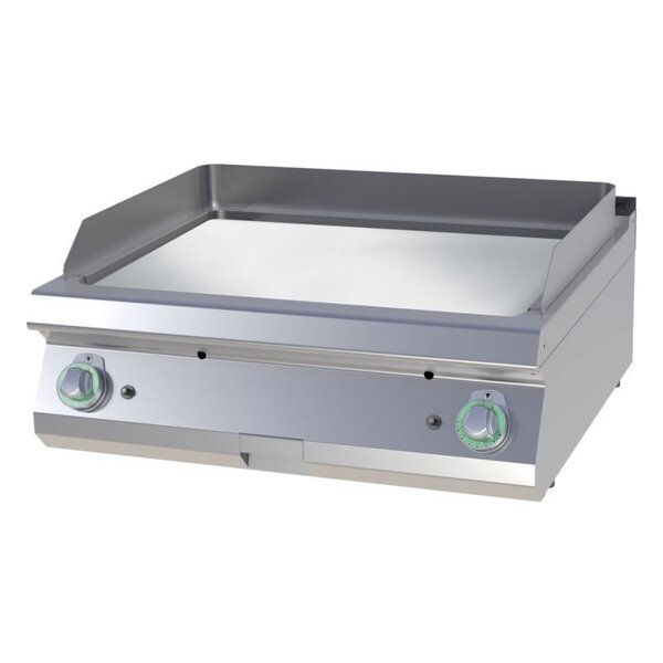 Plancha gaz double plaque de cuisson lisse - 14 kw -  - chromé 800x730x300mm