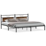 vidaXL Cadre de lit sans matelas chêne fumé 193x203 cm bois ingénierie