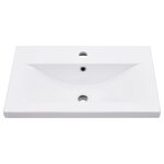 vidaXL Cadre de lavabo de salle de bain vasque à encastrer Blanc Fer