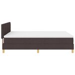 vidaXL Lit avec sommier et matelas LED marron foncé 140x200 cm tissu