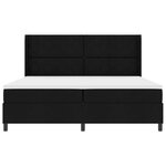 vidaXL Lit à ressorts avec matelas Noir 200 x 200 cm tissu
