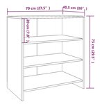 vidaXL Buffet Blanc 70x40 5x75 cm Aggloméré