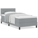 vidaXL Lit à ressorts avec matelas gris clair 90 x 190 cm tissu