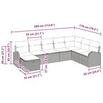 vidaXL Ensemble de canapé de jardin avec coussin 8 Pièces Noir Poly rotin