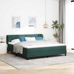 vidaXL Lit à ressorts avec matelas Vert foncé 180 x 200 cm Velours
