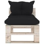 vidaXL Salon de jardin palette 9 Pièces avec coussins bois de pin