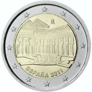 2 euros commémoratif Espagne 2011 - La Cour des Lions.