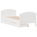 vidaXL Cadre de lit sans matelas blanc 90x200 cm bois de pin massif