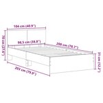 vidaXL Cadre de lit Chêne artisanal 100 x 200 cm Bois d'ingénierie
