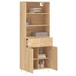 vidaXL Buffet haut Chêne sonoma 69 5x34x180 cm Bois d'ingénierie