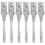 vidaXL Piquets au sol 6 Pièces Argenté 8x8x57 cm Acier galvanisé