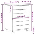 vidaXL Armoire roulante avec tiroirs MOSS bois de pin marron miel