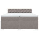 vidaXL Sommier à lattes de lit avec matelas Taupe 200x200 cm Tissu