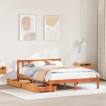 vidaXL Cadre de lit sans matelas cire marron 120x200cm bois pin massif